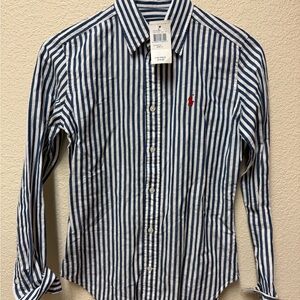Women’s Ralph Lauren Sport Navy and White Striped Shirt